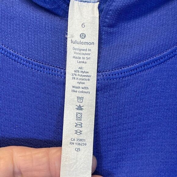 Lululemon Blue Run Dash Half Zip Pullover Long Sleeve Pullover Sweatshirt Size 6 - Picture 4 of 10